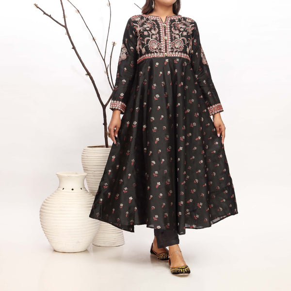 2PC- Embellished Jaquard Suit PS4383