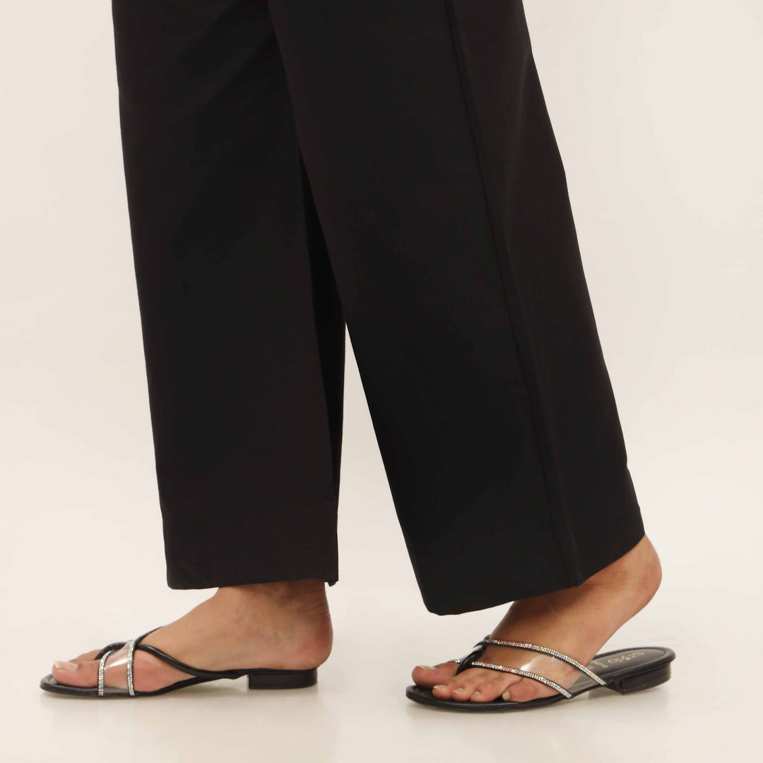 Black Straight Fit Plain Trouser PS4599
