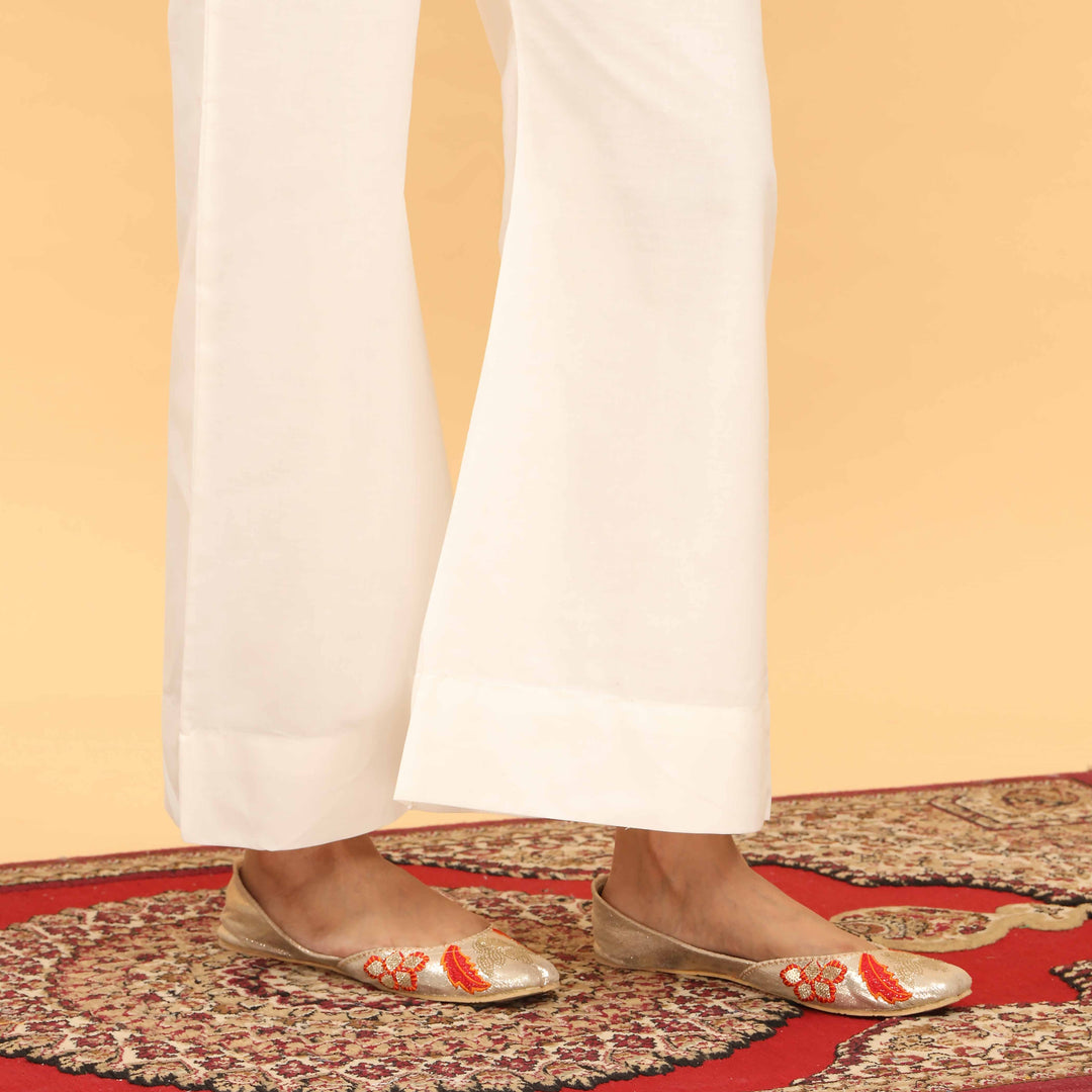 Cream Straight Fit Plain Trouser PS4599