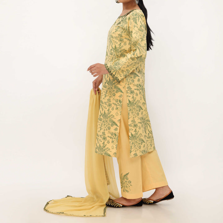 3PC- Allover Printed Cotton Cambric Suit PS5061