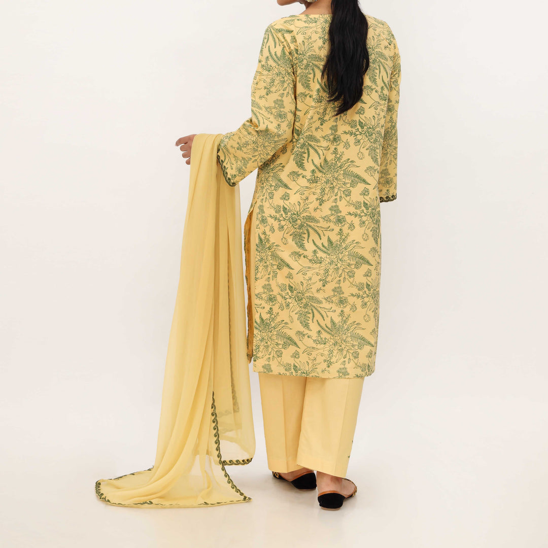 3PC- Allover Printed Cotton Cambric Suit PS5061
