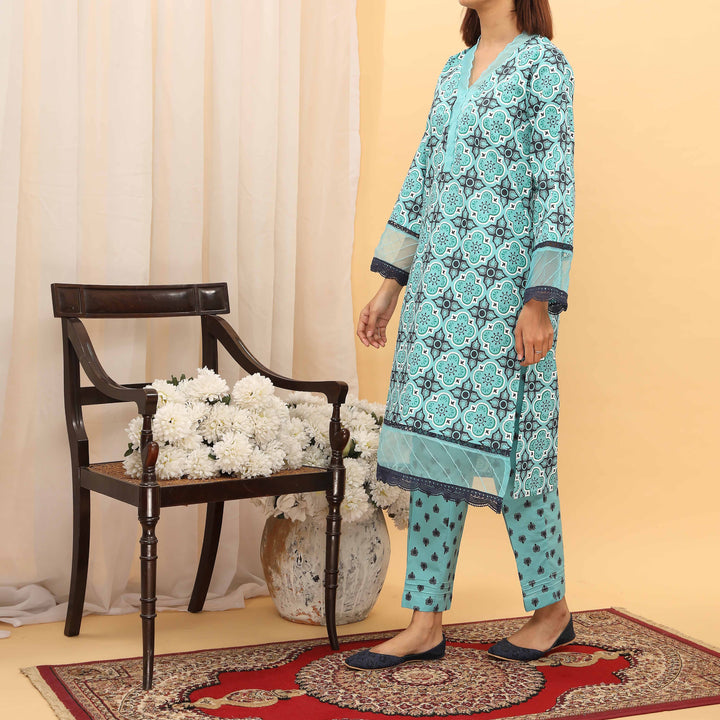 2PC- Screen Printed Suit PS5087
