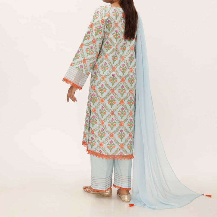 3PC- Screen Printed Cambric Suit PS5090
