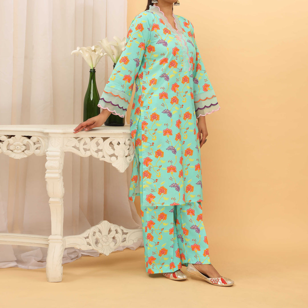 2PC- Digital Printed Cambric Suit PS5130