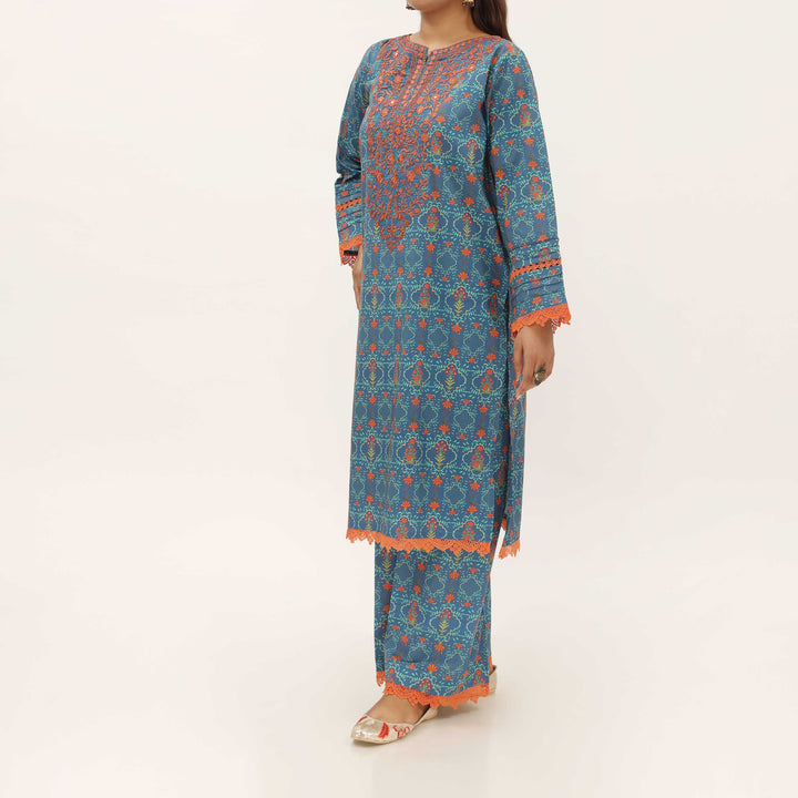 2PC- Digital Printed Cambric Suit PS5135