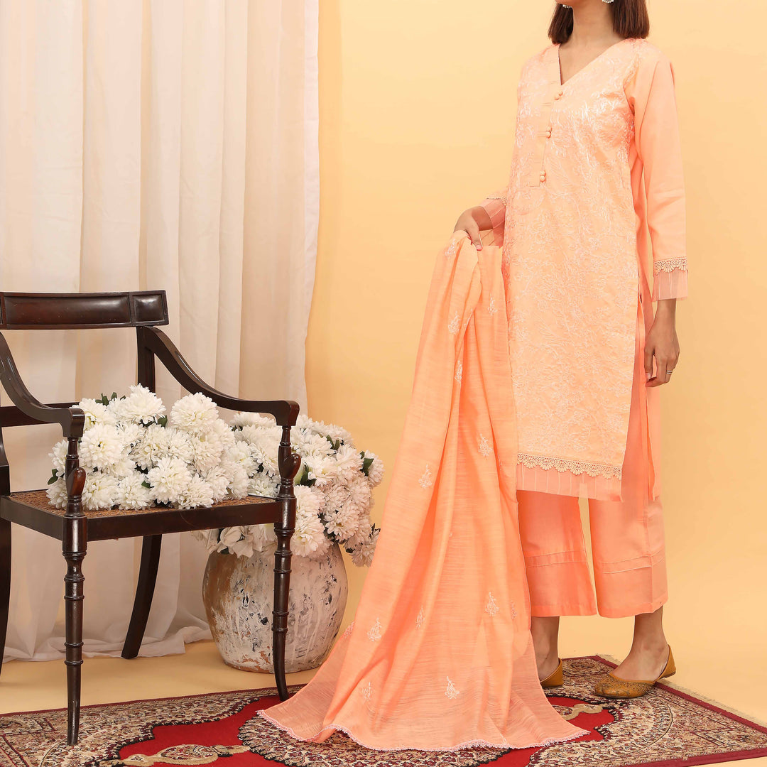 3PC- Embroidered Cambric Suit PS5150