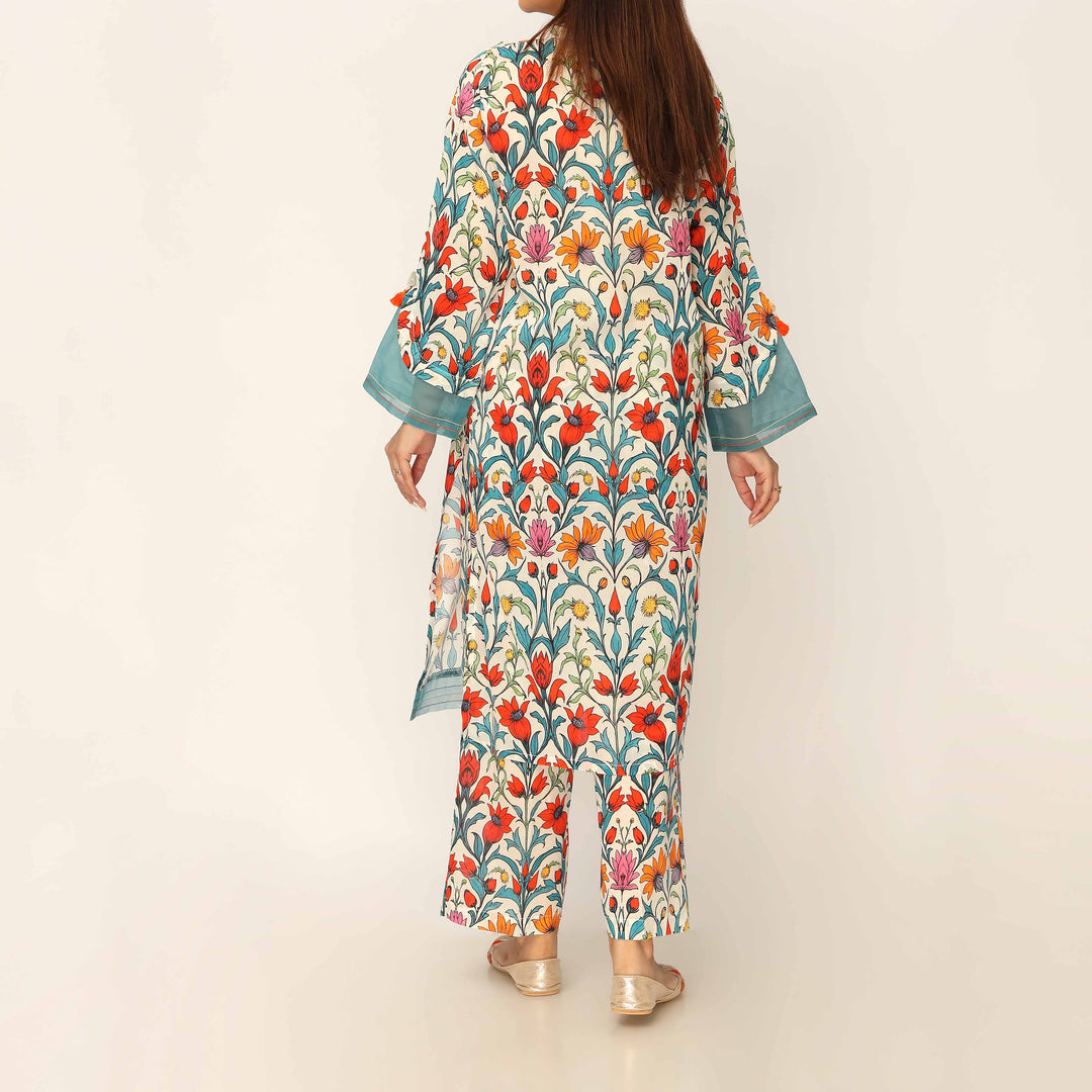 2PC- Digital Printed Cambric Co-ord Set PS5166