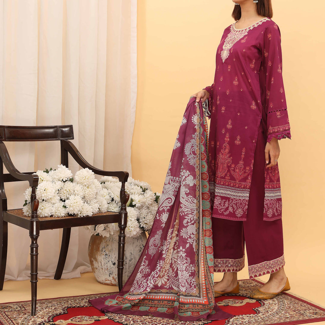 3PC- Digital Printed Lawn Suit PS5181