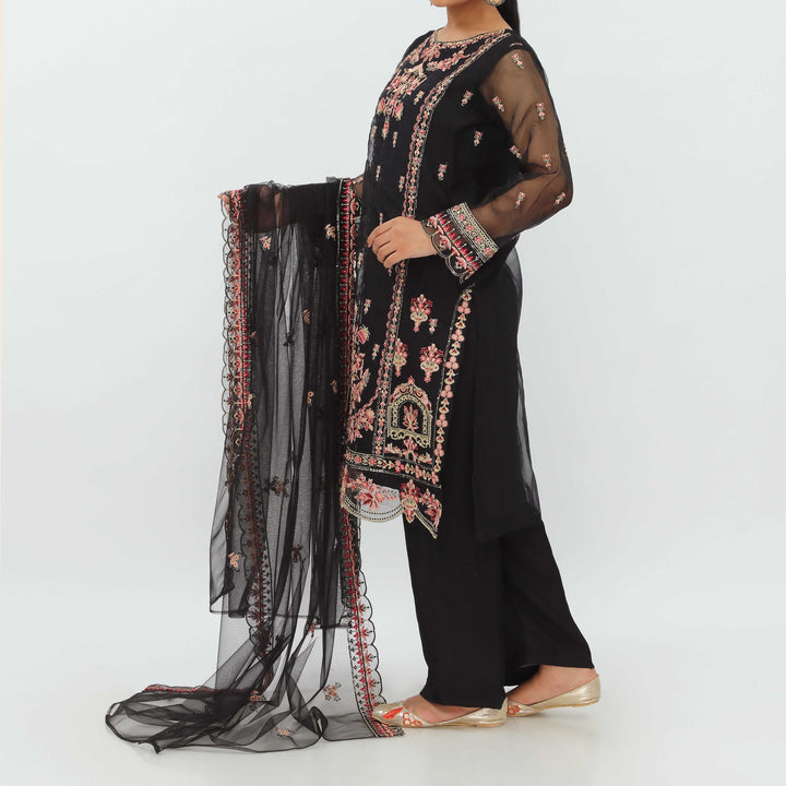 3PC- Embroiderd Organza Suit PS5191