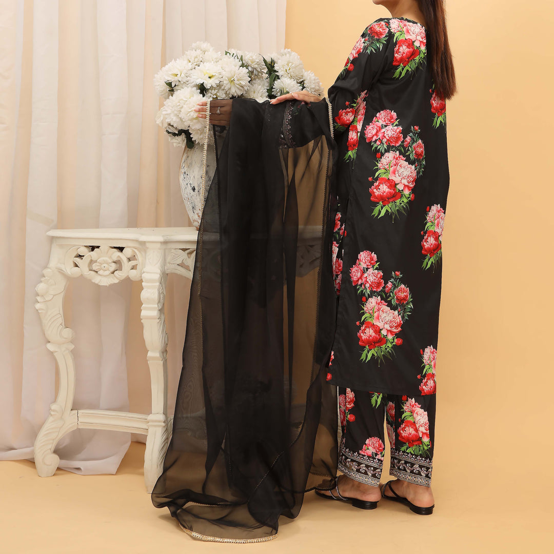 3PC- Digital Printed Grip Silk Suit PS5201