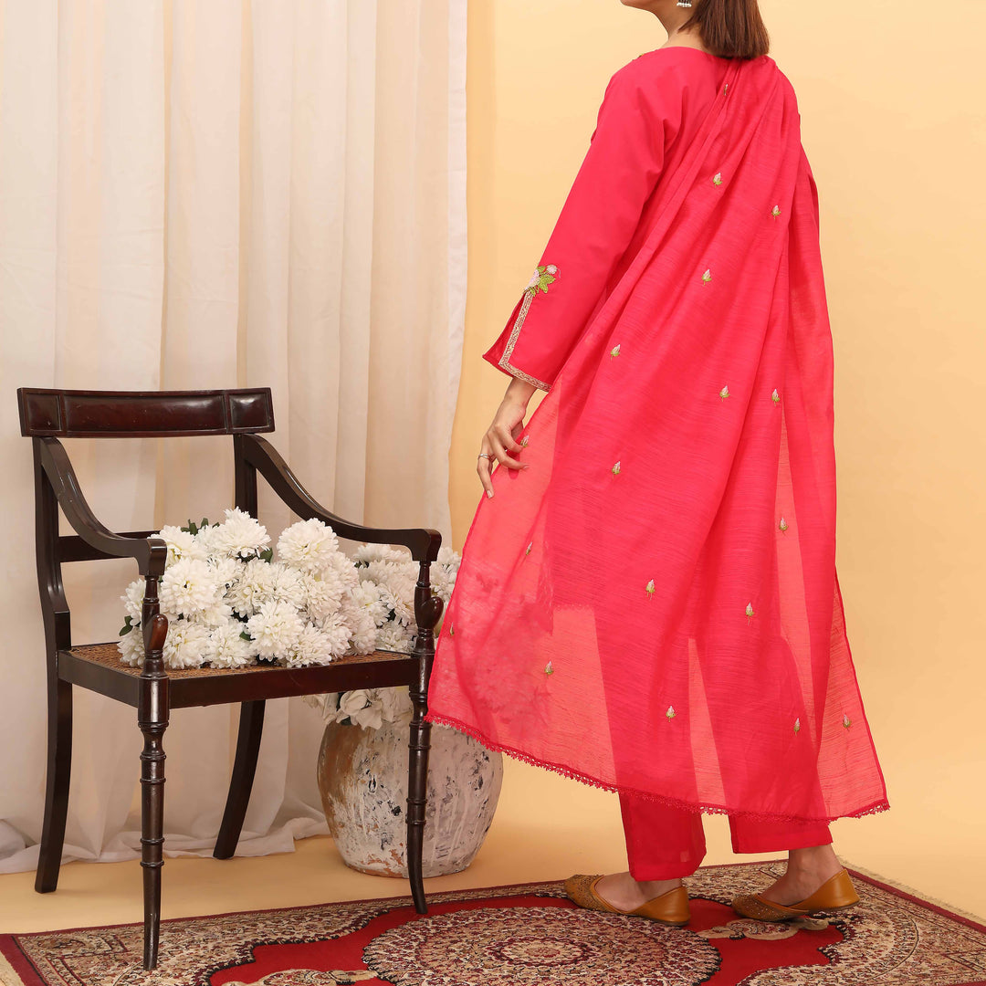 3PC- Embroidered Cambric Suit PS5222