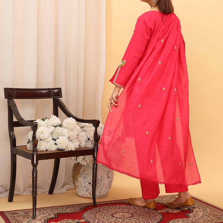 3PC- Embroidered Cambric Suit PS5222