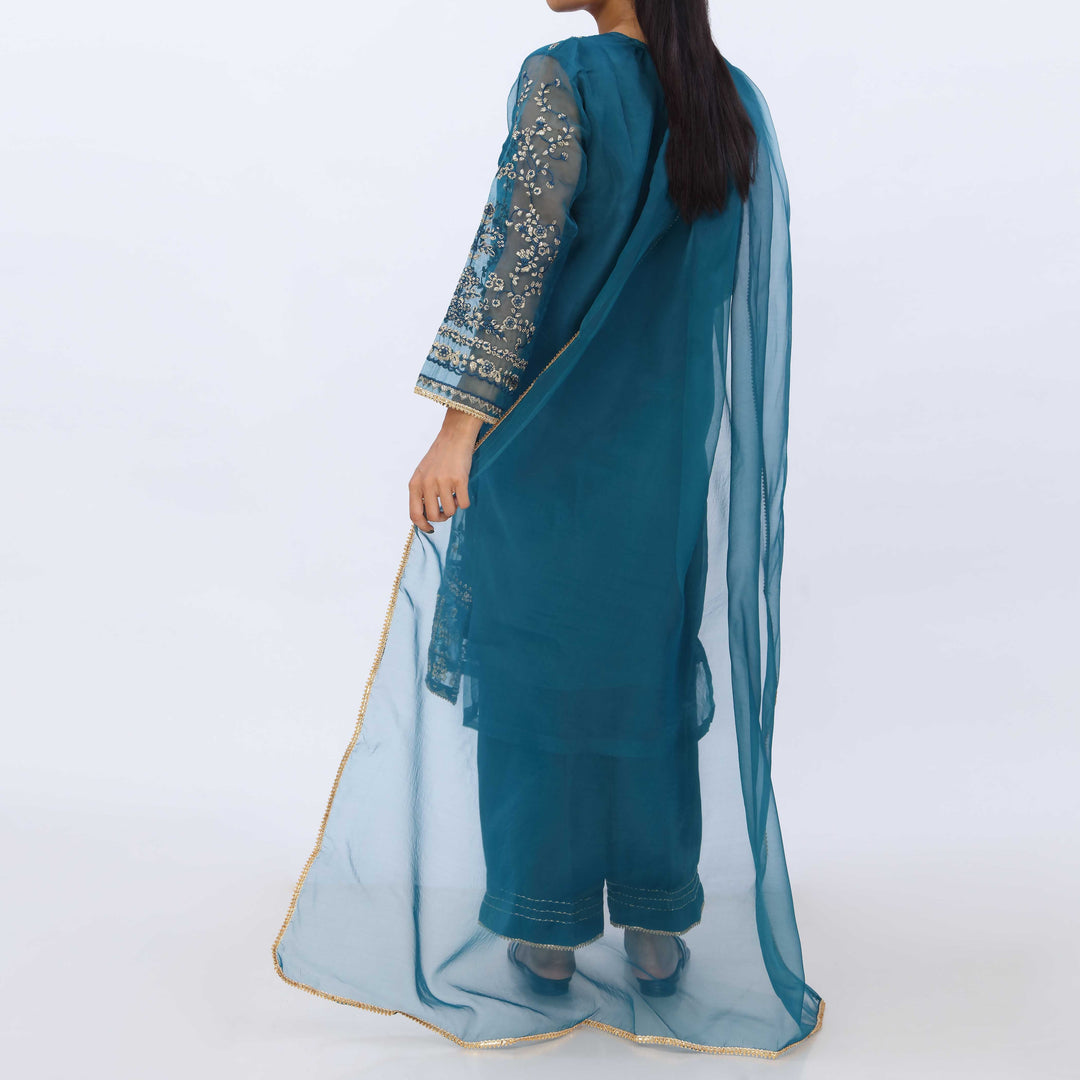3PC- Dyed Organza Suit PS5226