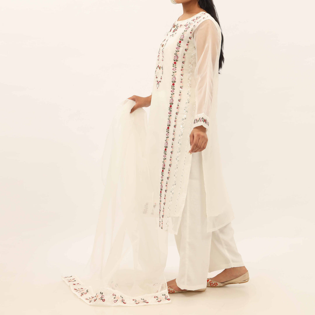3PC- Fully Embroidered Organza Suit PS5246
