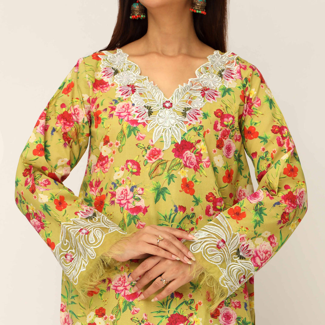 2PC- Digital Printed Cambric Co-ord Set PS5248