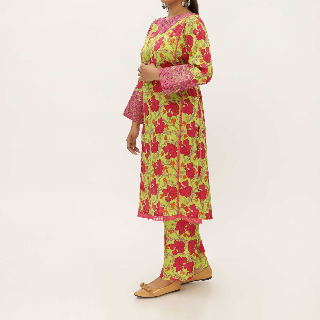 2PC- Digital Printed Cambric Suit PS5253