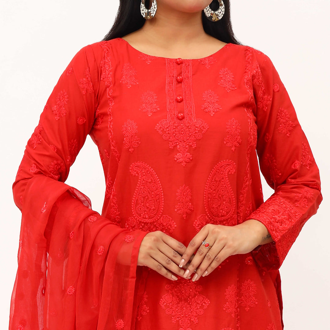 3PC- Embroidered Cambric Suit PS5268