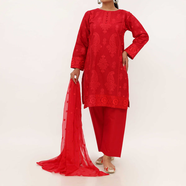 3PC- Embroidered Cambric Suit PS5270