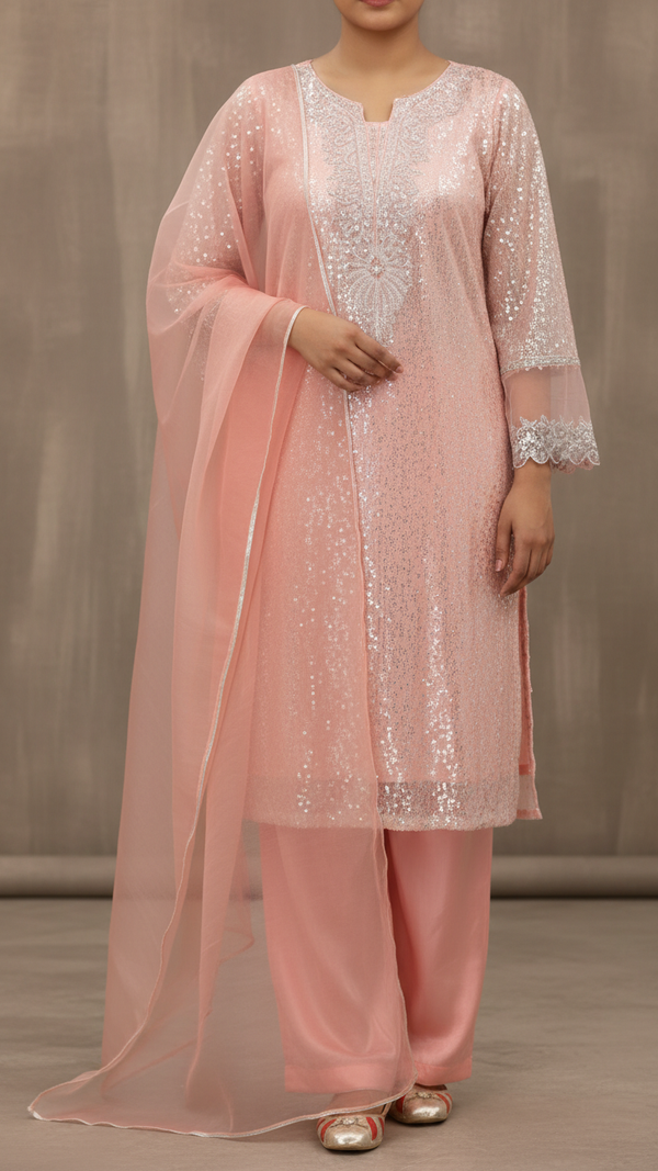 3PC- Foil Printed Poly Net Suit PS5278