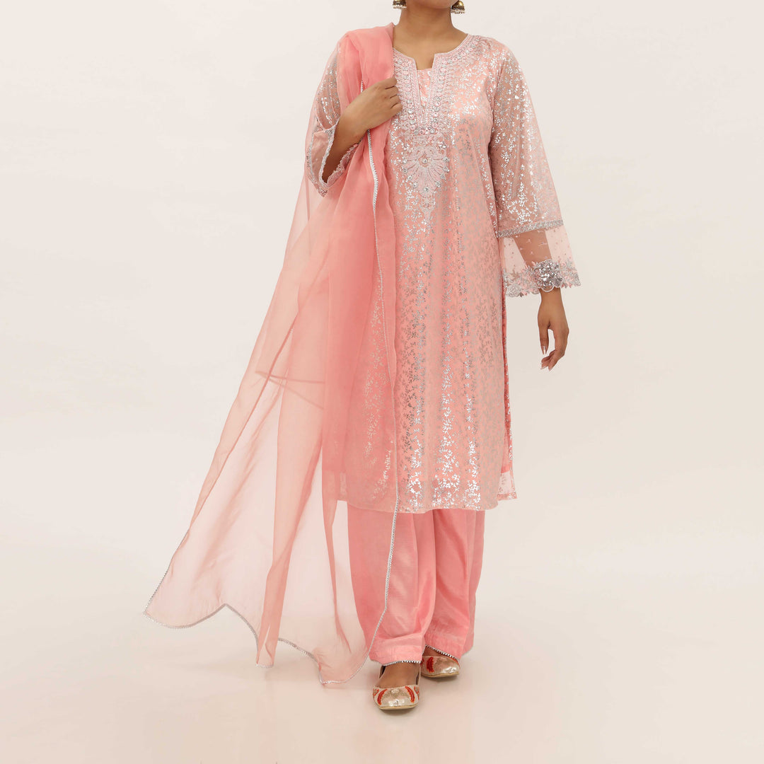3PC- Foil Printed Poly Net Suit PS5278