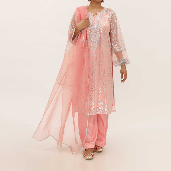3PC- Foil Printed Poly Net Suit PS5278
