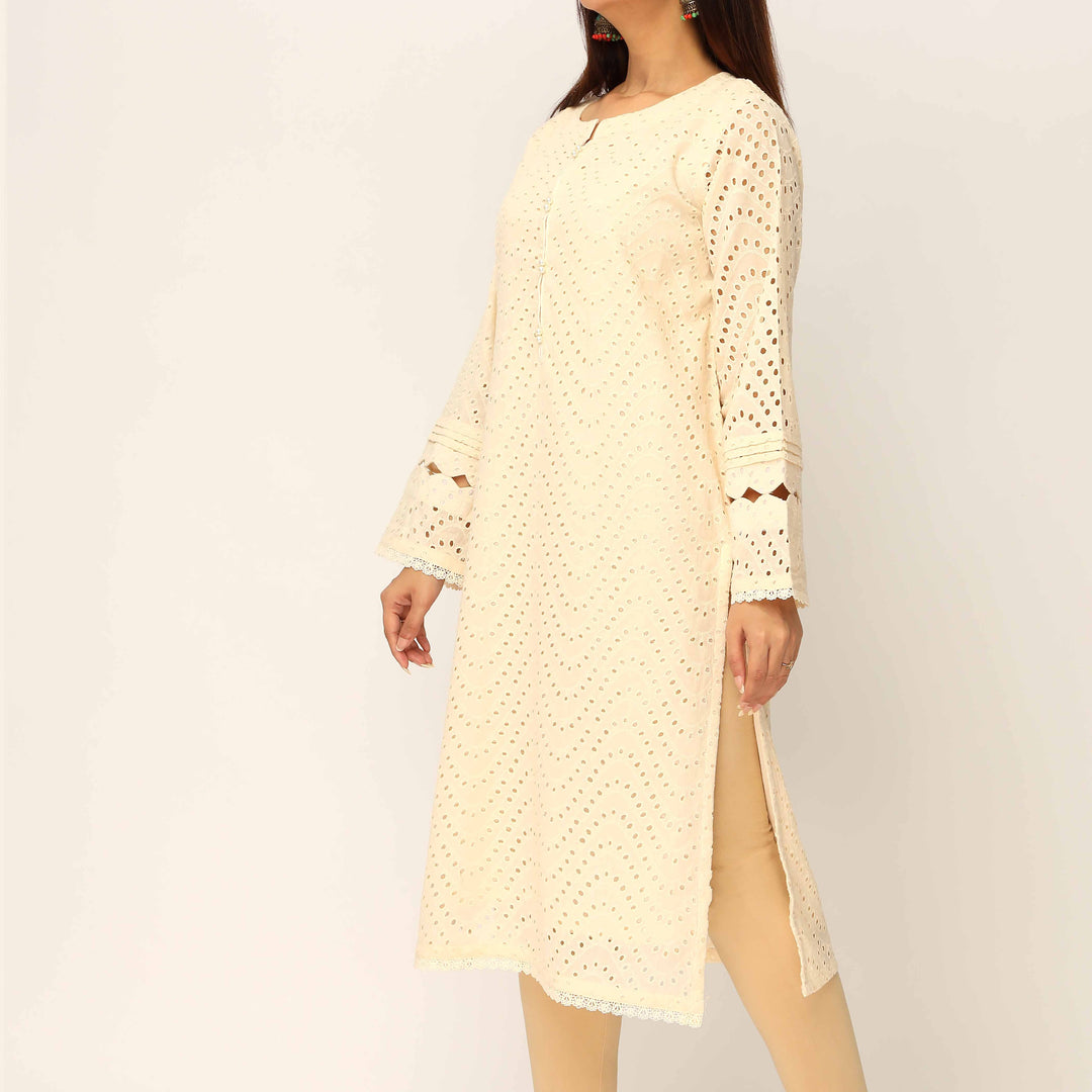 1PC- Schiffli Chikan Lawn Shirt PS5287