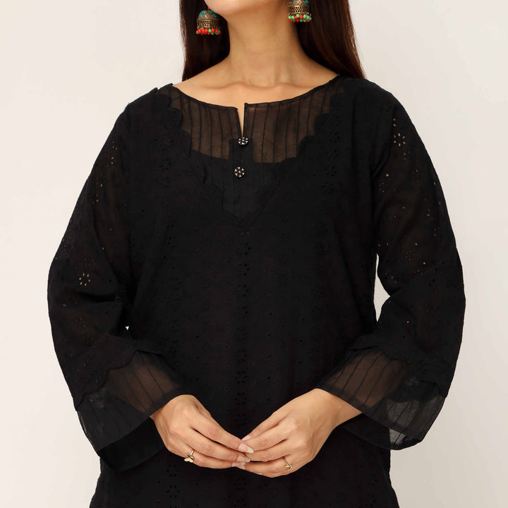 1PC- Schiffli Chikan Lawn Shirt PS5290