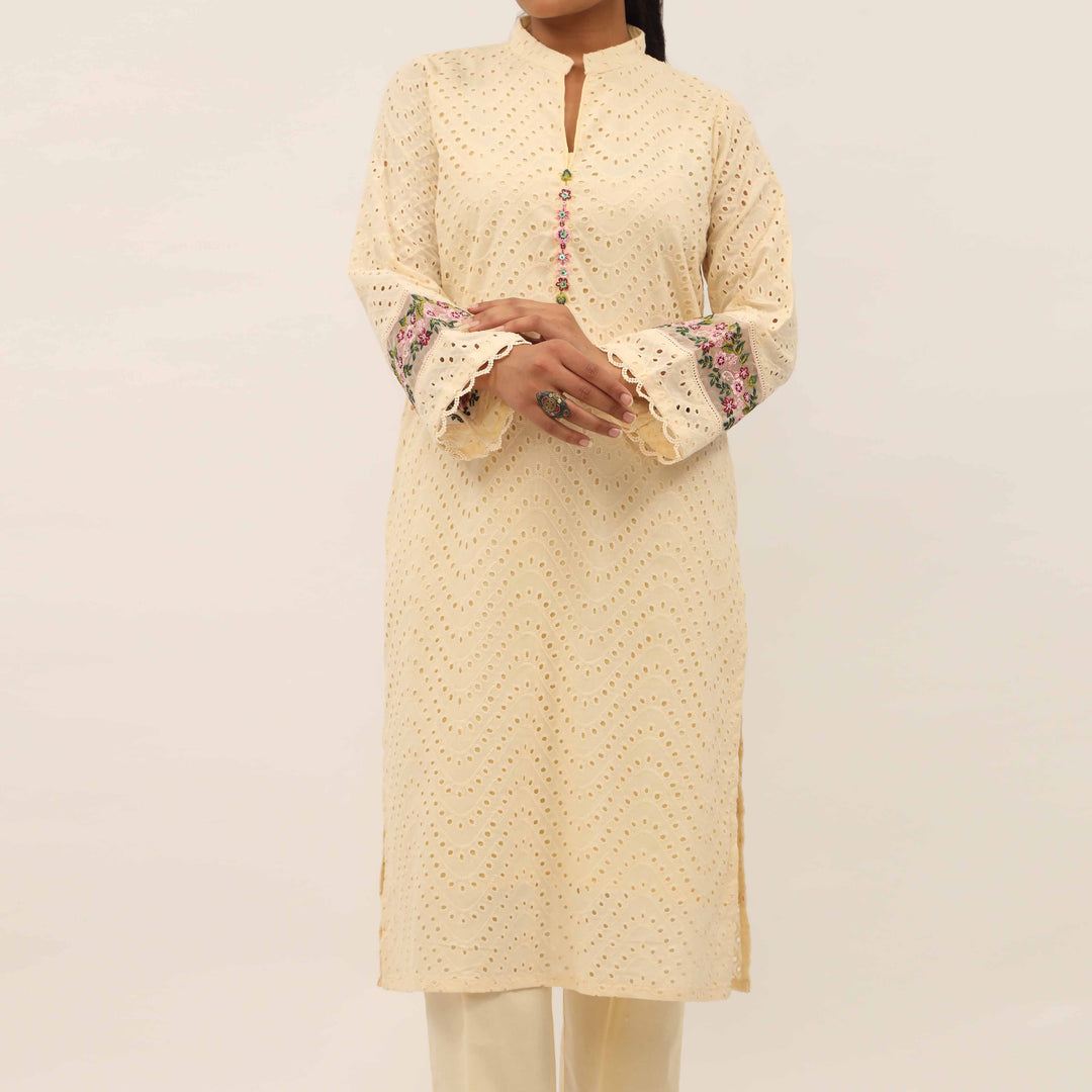 2PC- Schiffly Chikankari Lawn Suit PS5297