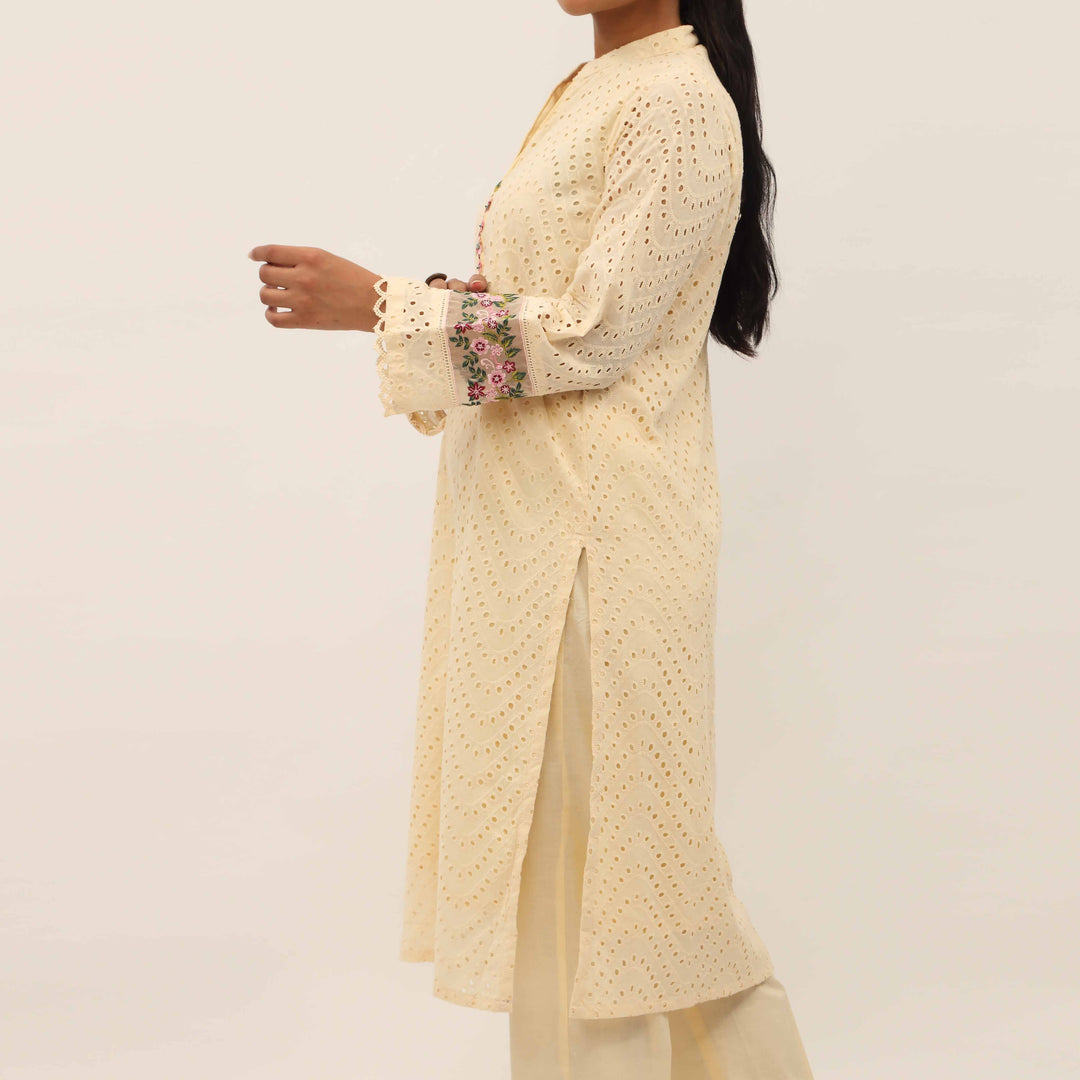 2PC- Schiffly Chikankari Lawn Suit PS5297