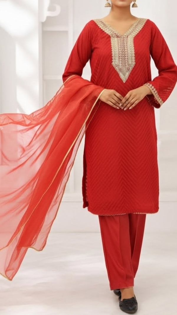 3PC- Georget Broshia Chiffon Suit PS5298