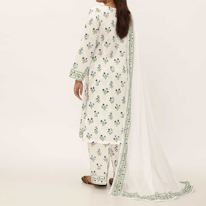 3PC- Screen Printed Cotton Cambric Suit PS5299