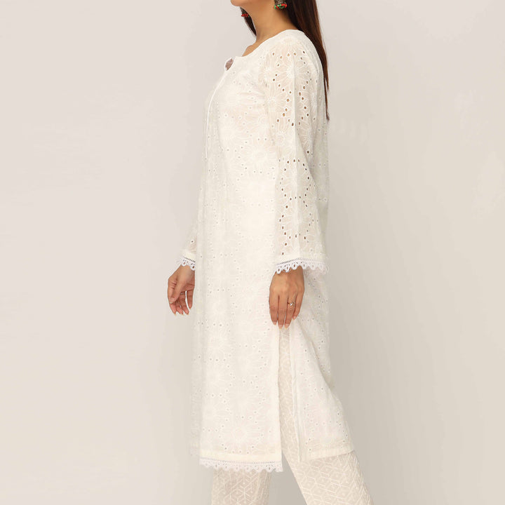 1PC- Schiffli Chikan Lawn Shirt PS5306
