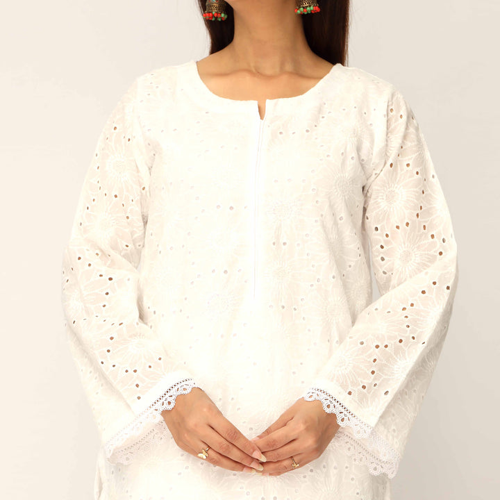 1PC- Schiffli Chikan Lawn Shirt PS5306