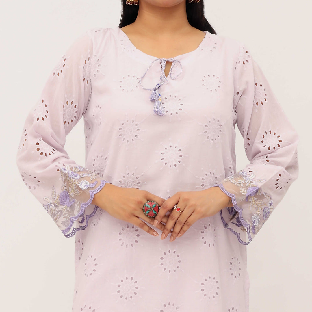 1PC- Chikan Schiffli Lawn Shirt PS5315