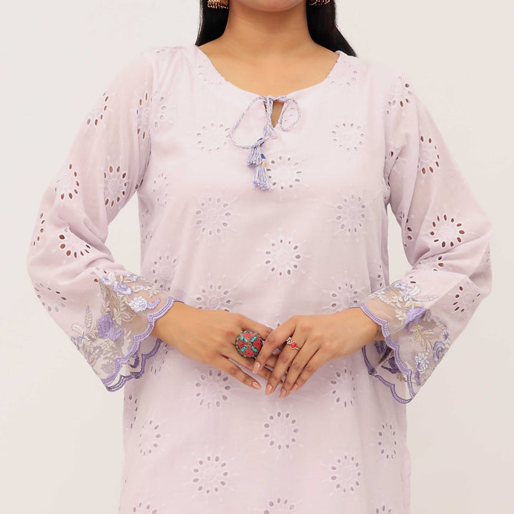 1PC- Chikan Schiffli Lawn Shirt PS5315