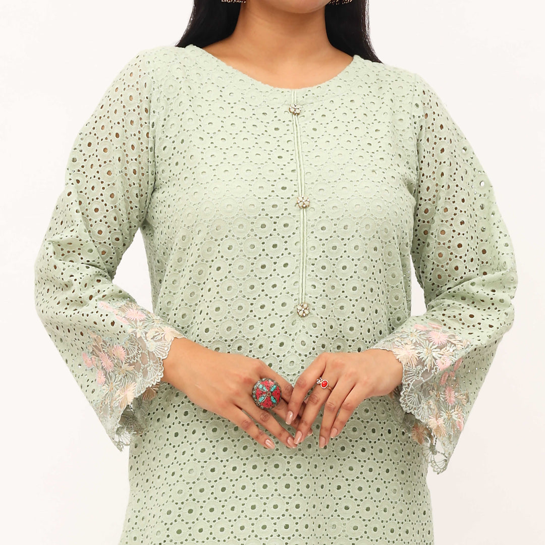 2PC- Chikan Schiffli Lawn Suit PS5334