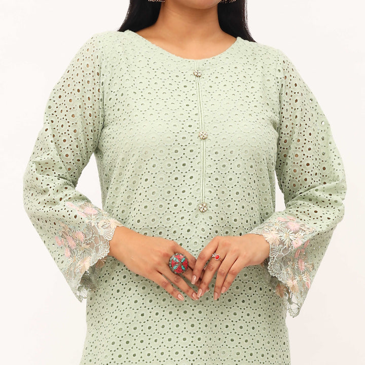 2PC- Chikan Schiffli Lawn Suit PS5334