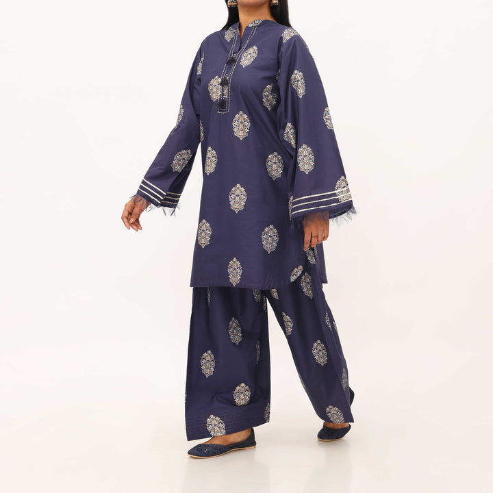 2PC- Printed Cotton Cambric Suit PS5365