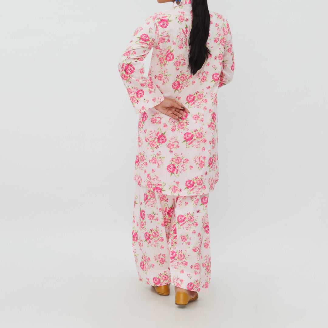 2PC- Digital Printed Cotton Cambric Co-ord Set PS5377