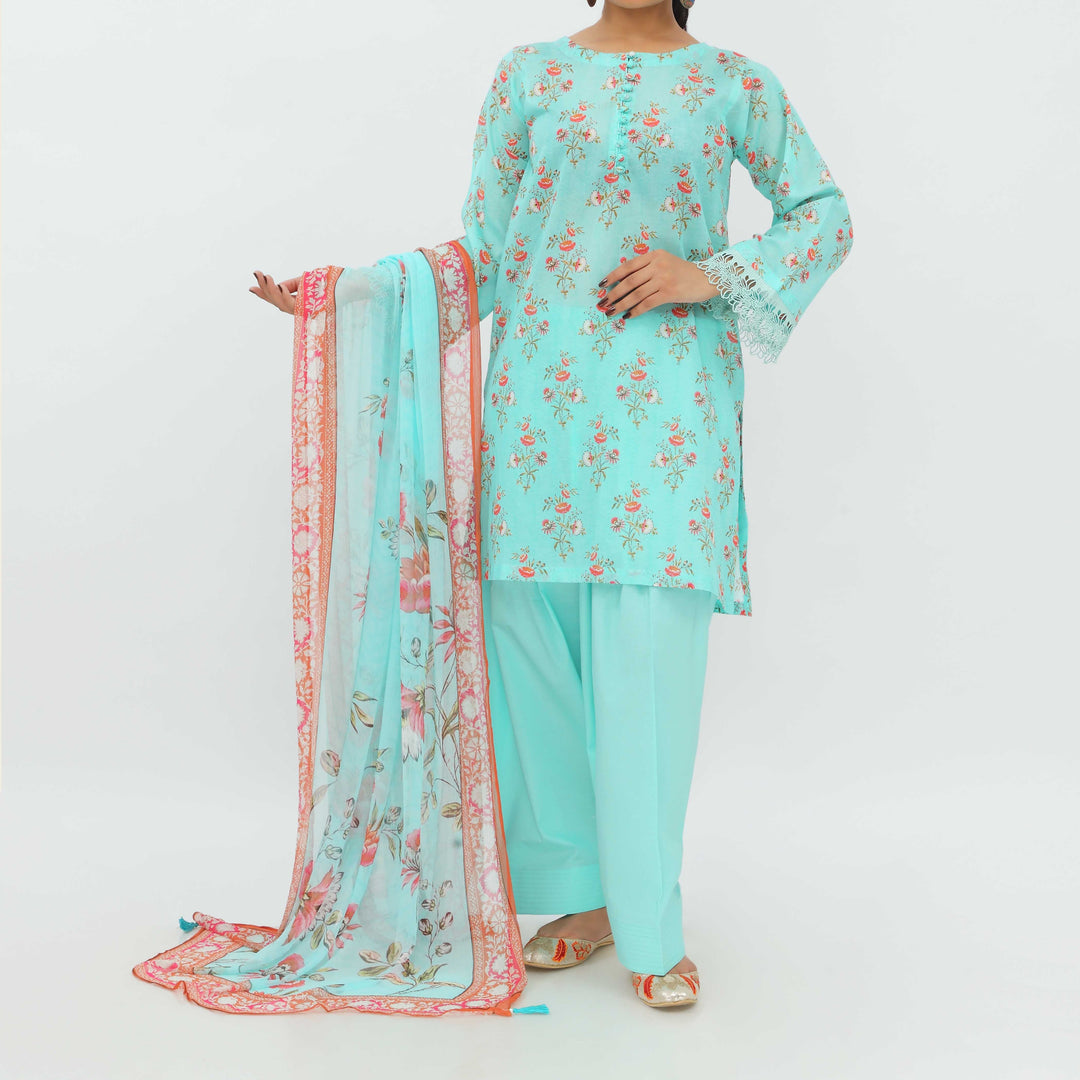 3PC- Digital Printed Lawn Suit PS5385