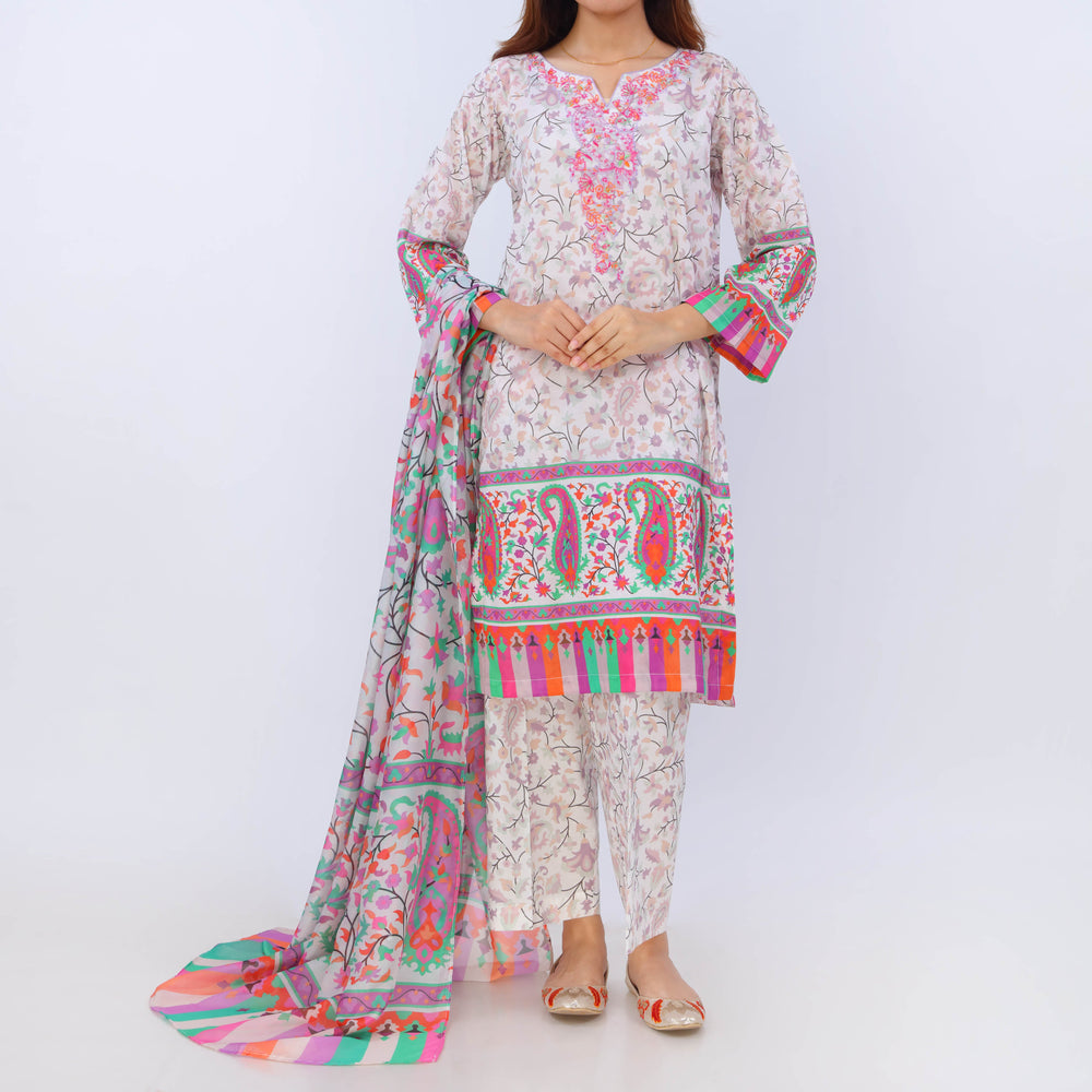 3PC- Digital Printed Lawn Suit PS5428