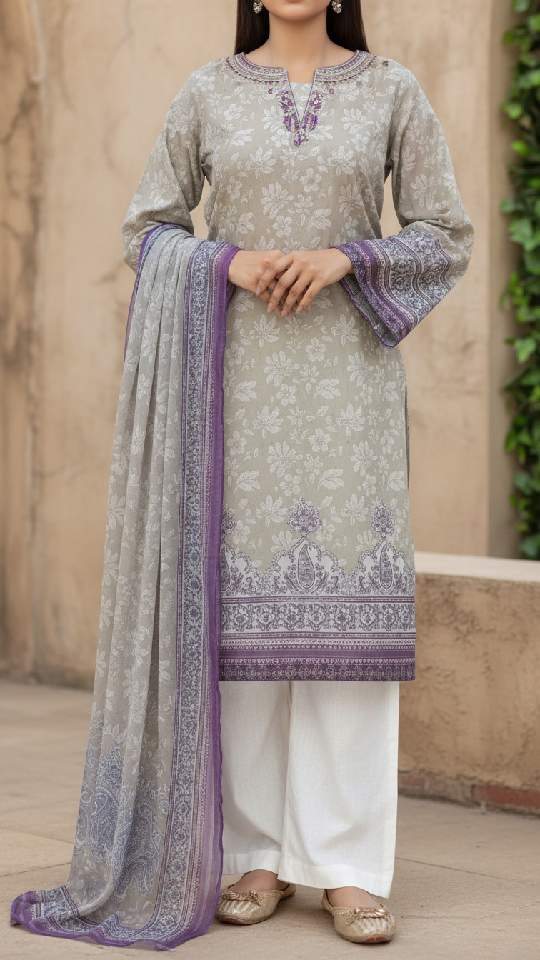 2PC- Digital Printed Lawn Suit PS5440