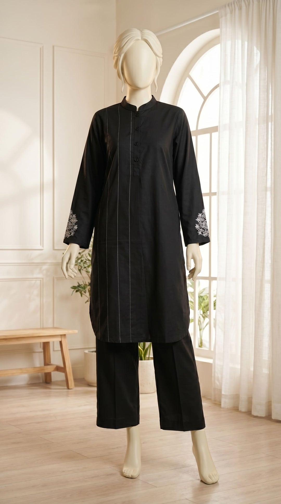 2 PC Embellished Cambric Suit PS603301