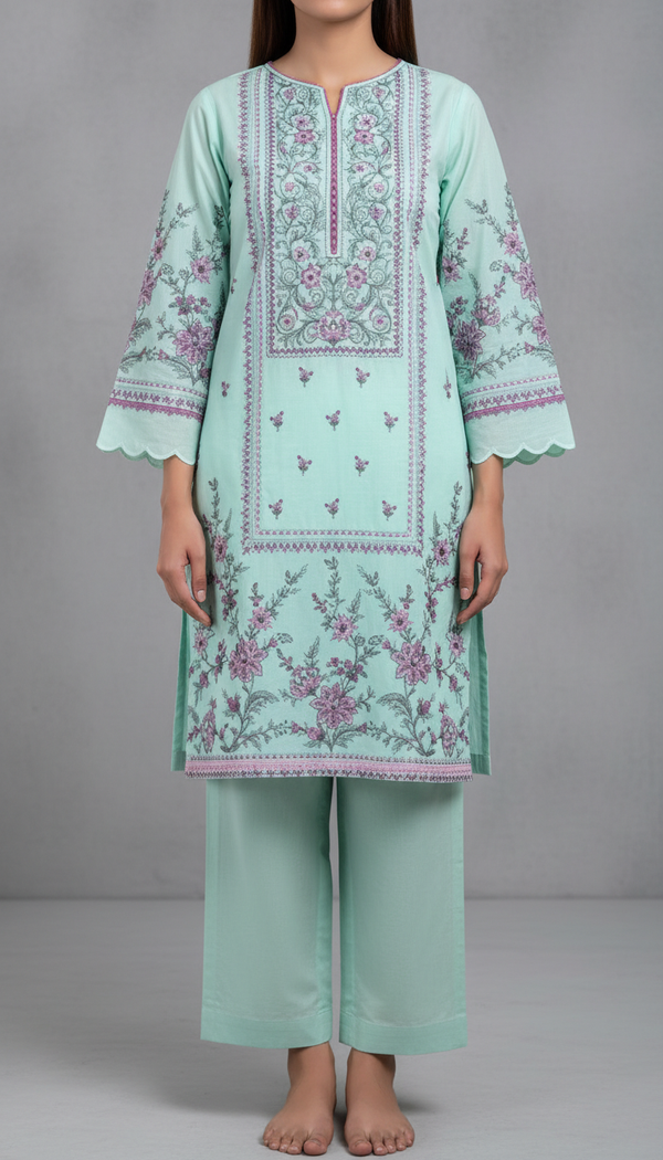 Seagreen Digital Printed Cotton Cambric Shirt PS6041