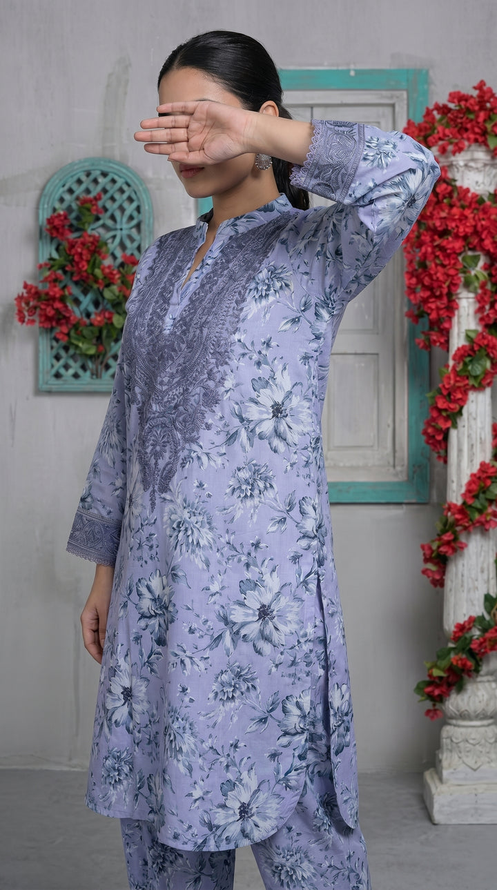 3 PC Embellished Cambric Suit PS607466