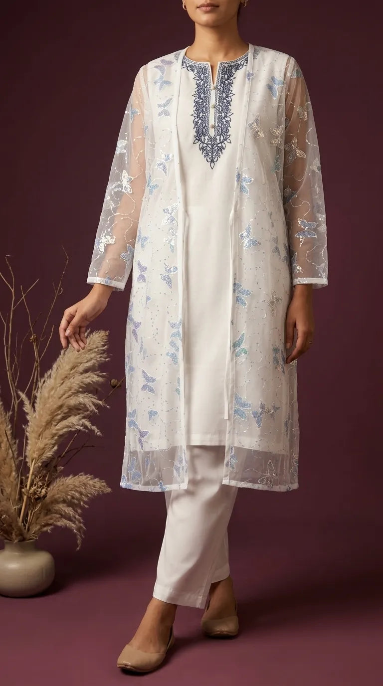  3 PC Embellished Cambric Suit PS617709