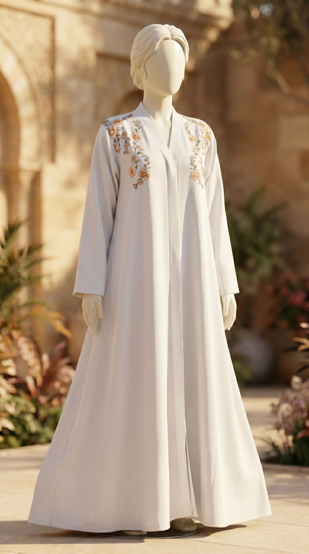 Cream Grip Silk Abaya PS618208