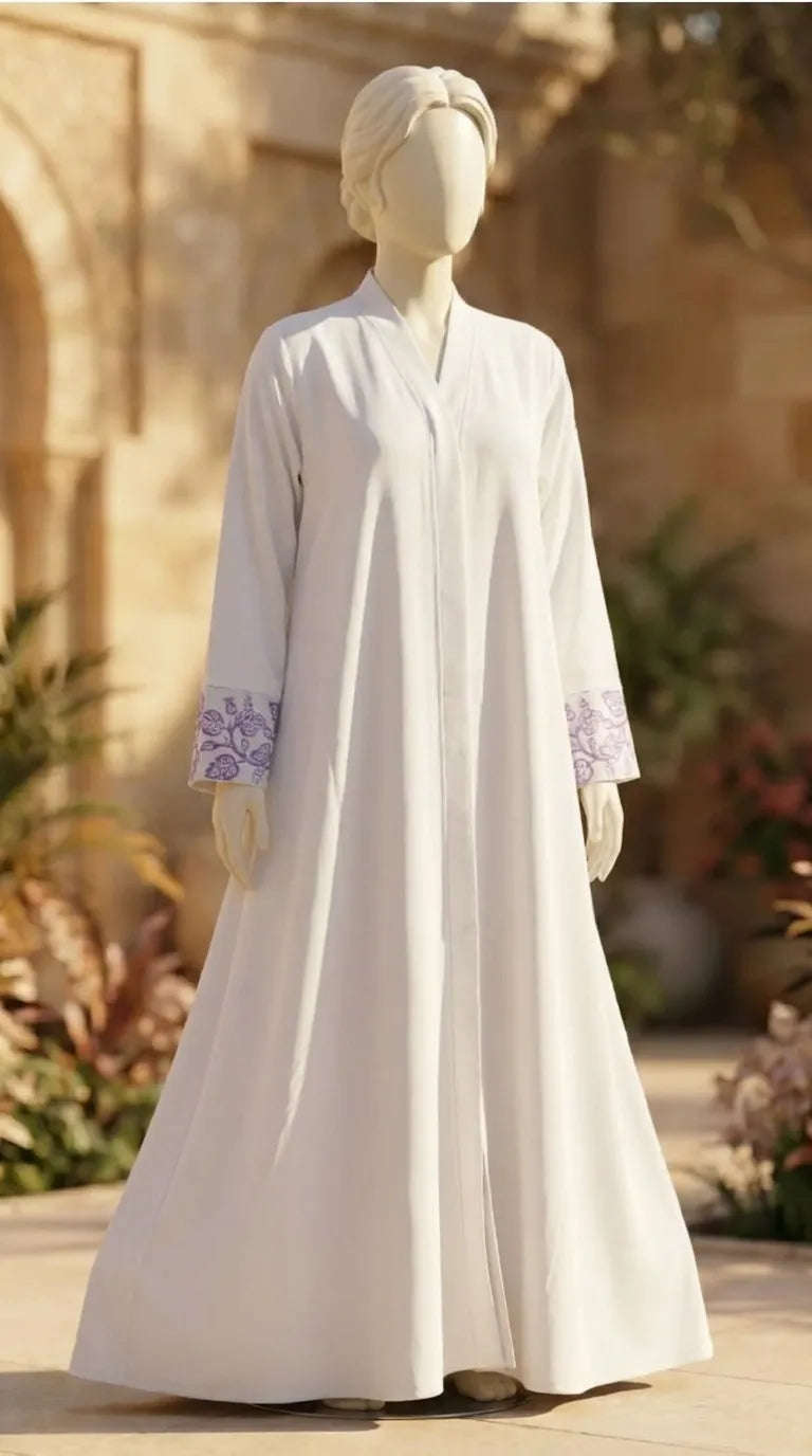Cream Grip Silk Abaya PS618808