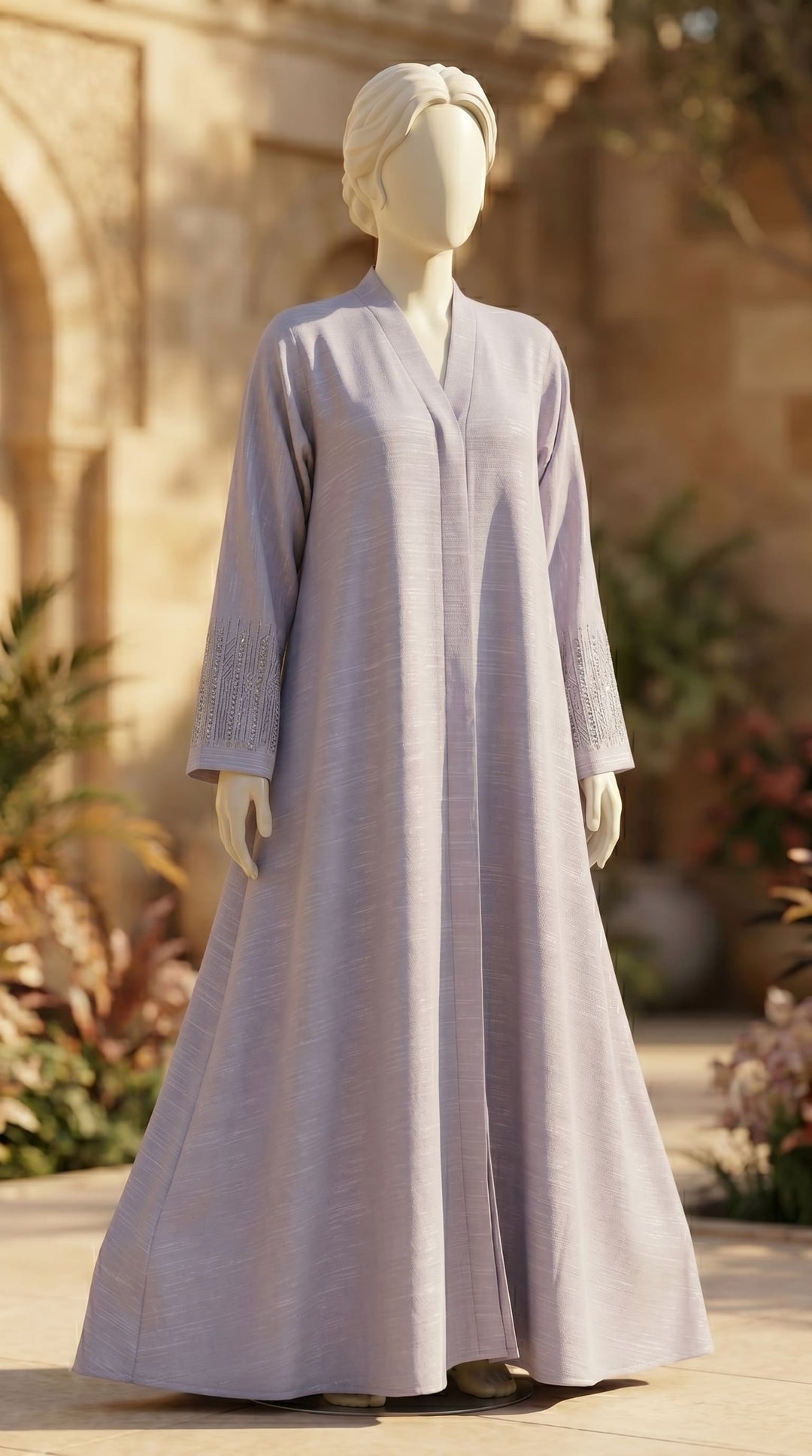 Grey Grip Silk Abaya PS618907
