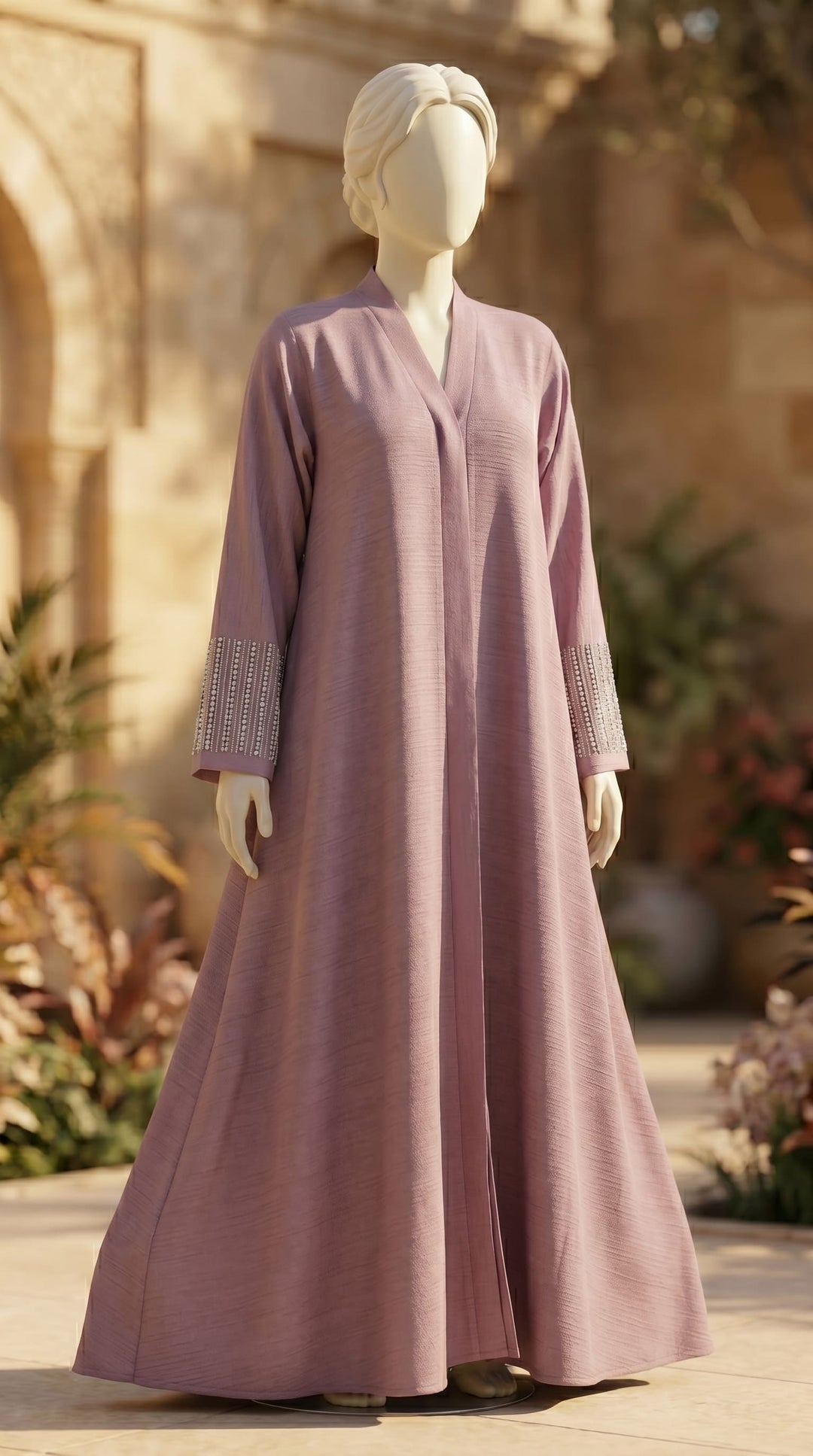 Pink Grip Silk Abaya PS618918